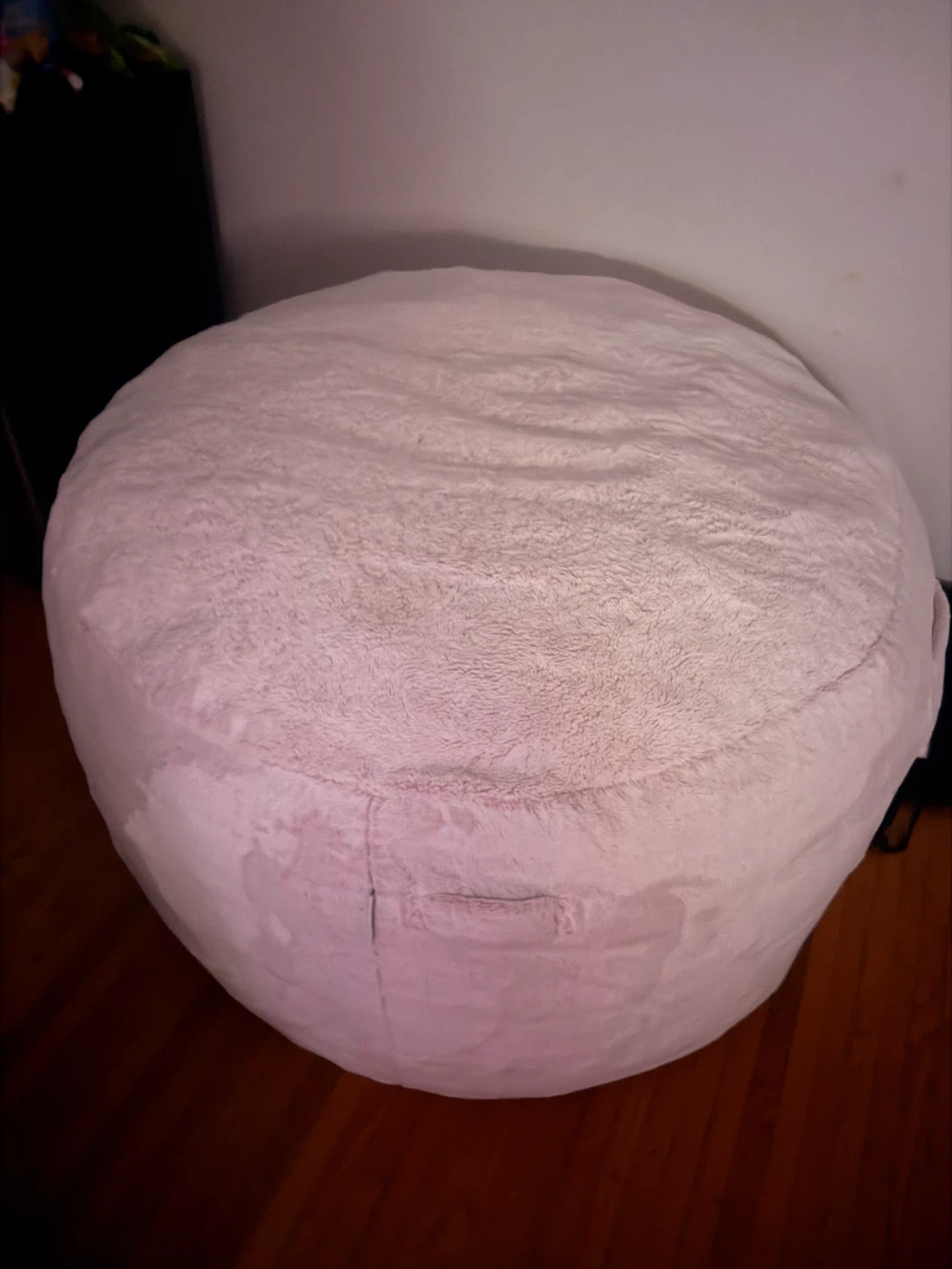 Large Pink Faux Fur Bean Bag Chair