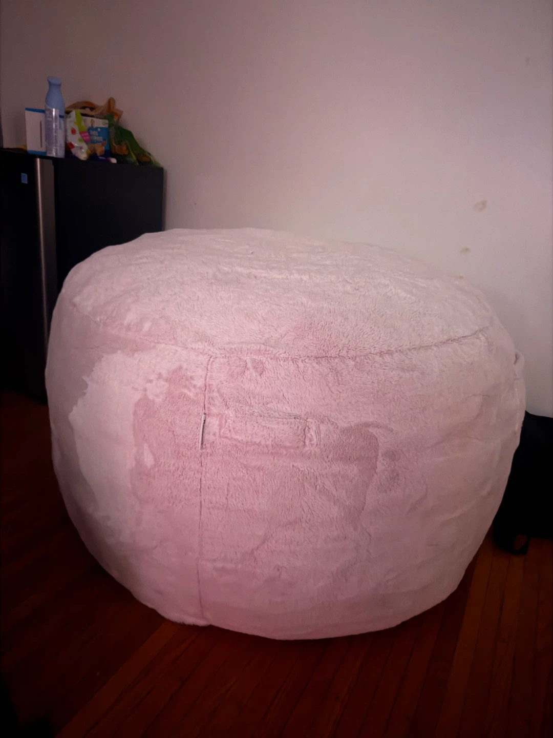 Large Pink Faux Fur Bean Bag Chair - photo 2