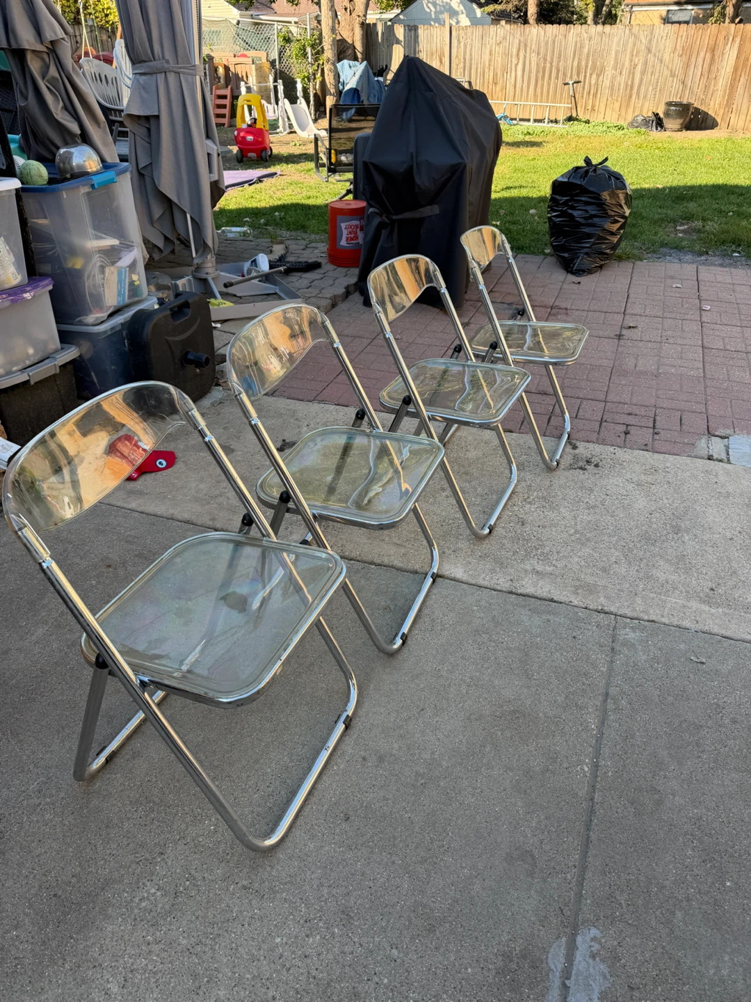 Set of 4 Transparent Folding Chairs