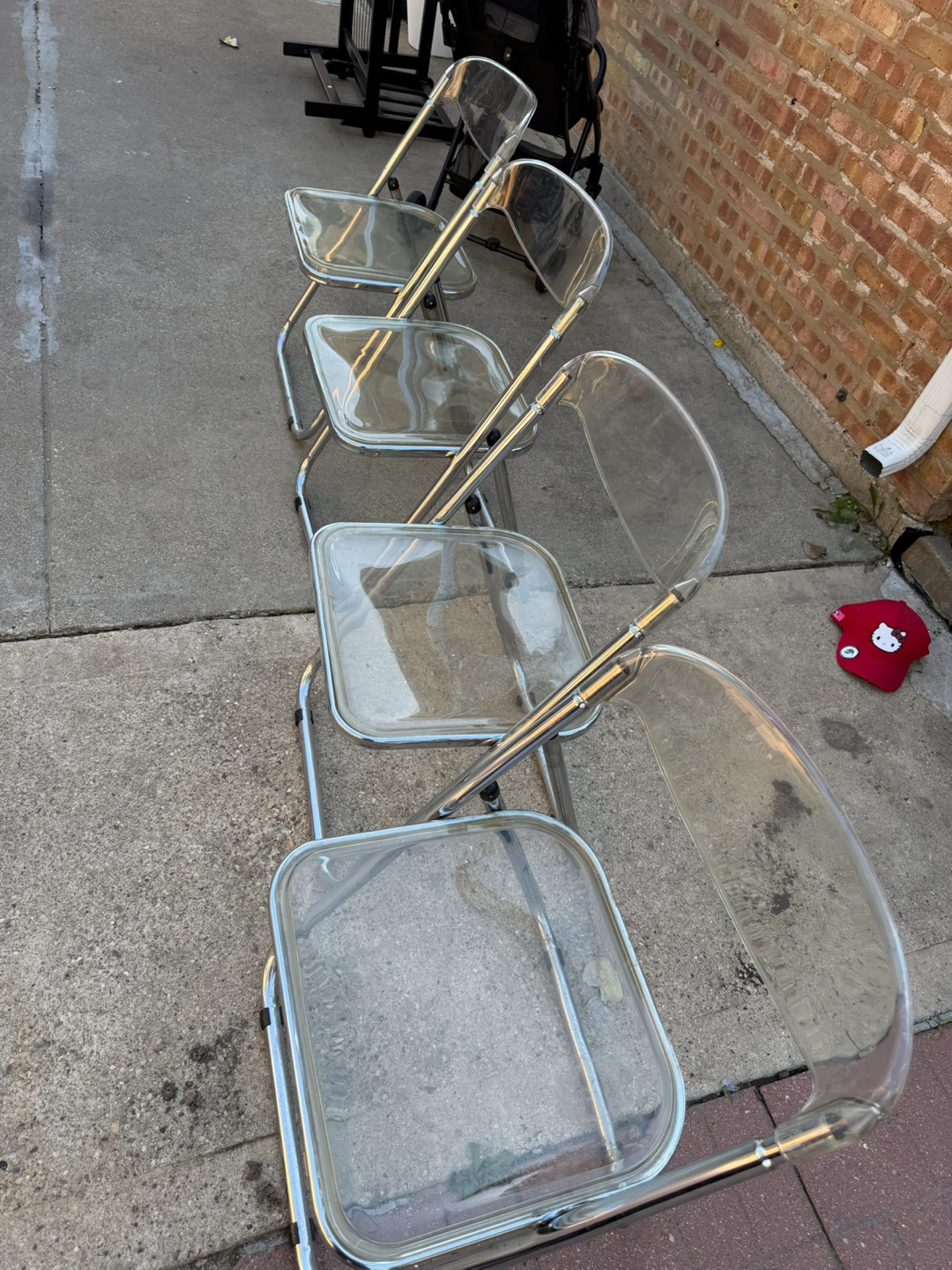 Set of 4 Transparent Folding Chairs - photo 3