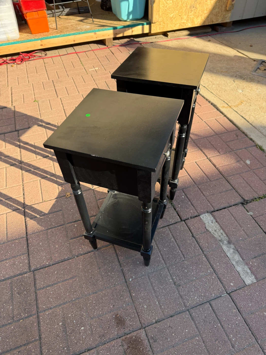 Set of two black side tables - photo 3