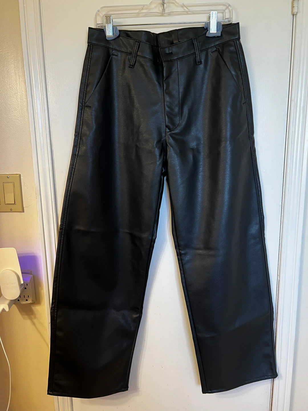 Black Faux Leather Pants