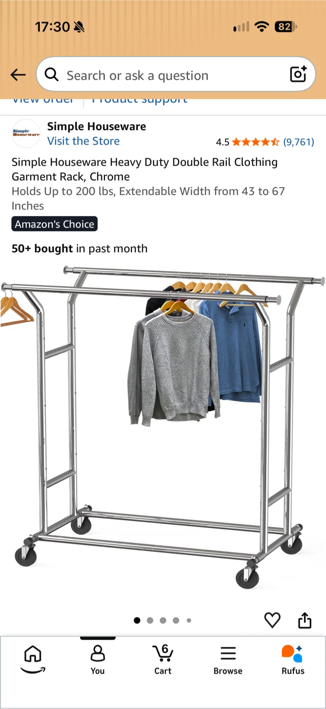 Simple Houseware Heavy Duty Double Rail Garment Rack - photo 3