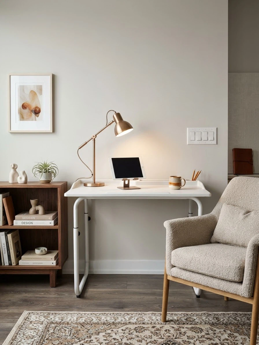 Adjustable White Kids Study Desk