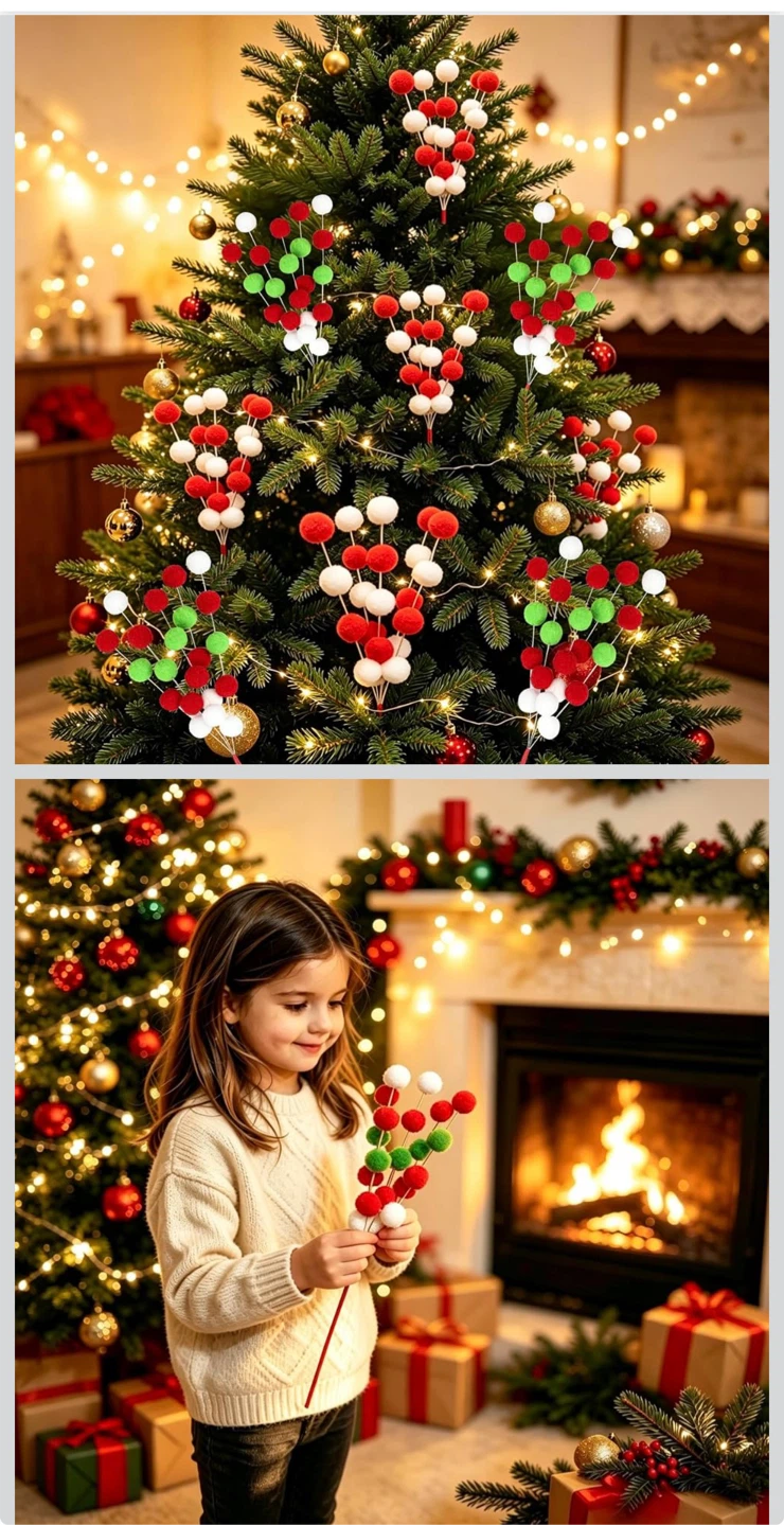 Christmas Pom Pom Holiday Home Decor - photo 2