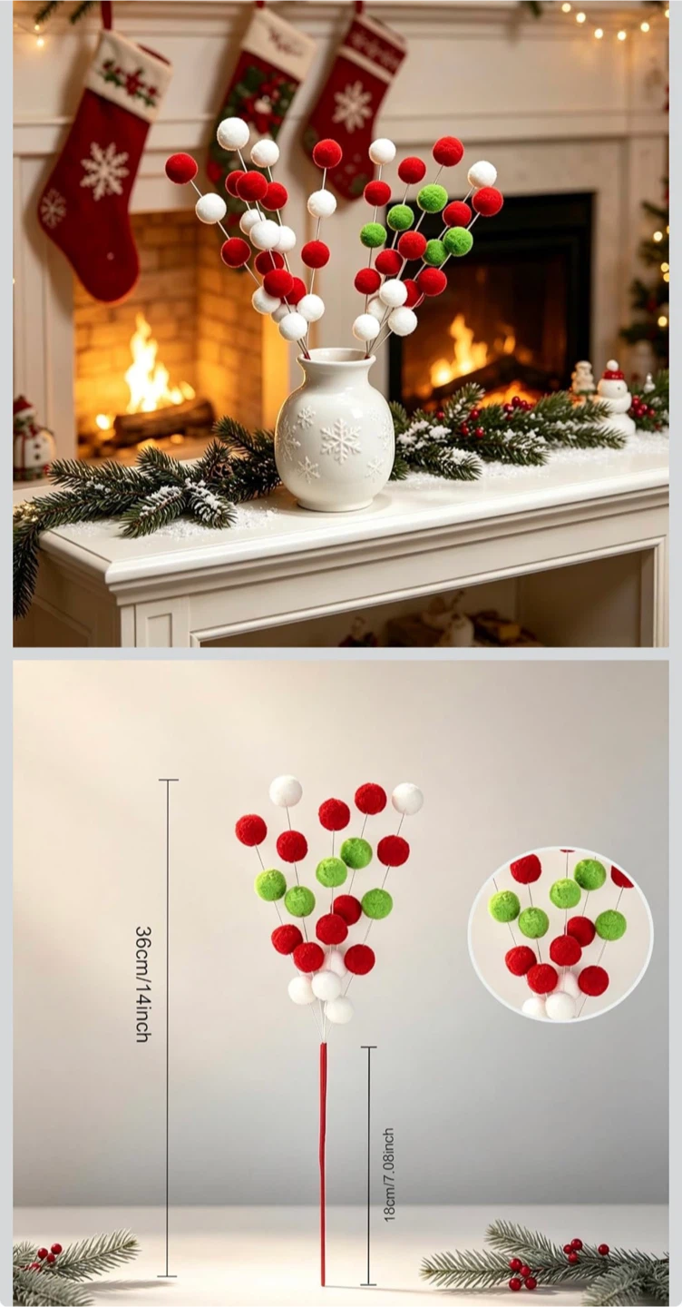 Christmas Pom Pom Holiday Home Decor - photo 4