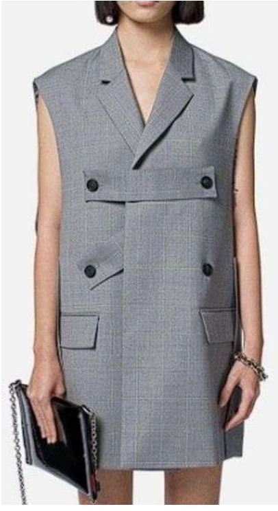 A Better Mistake Grey Plaid Vest Dress