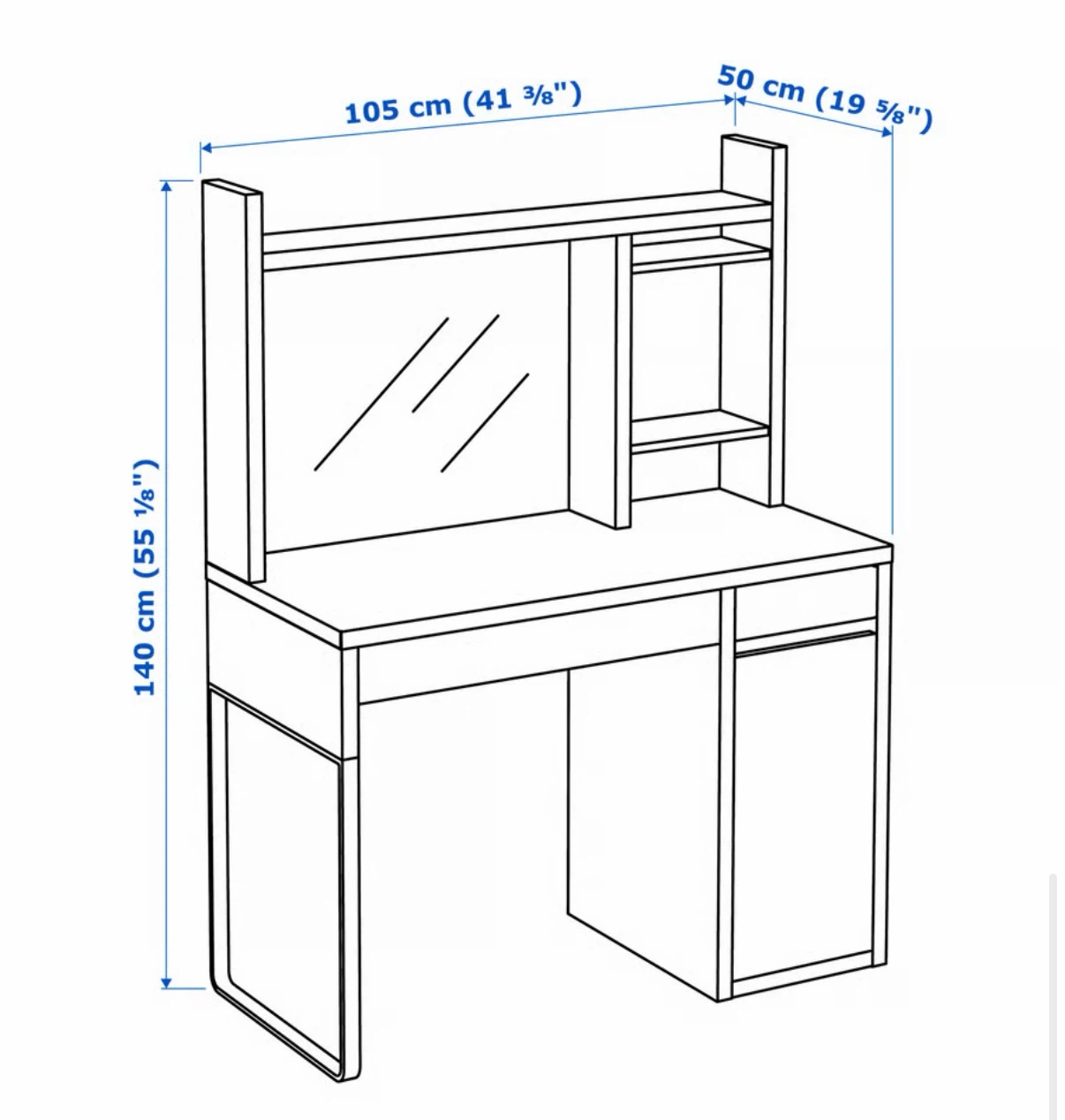 IKEA Micke Desk with Hutch - photo 3