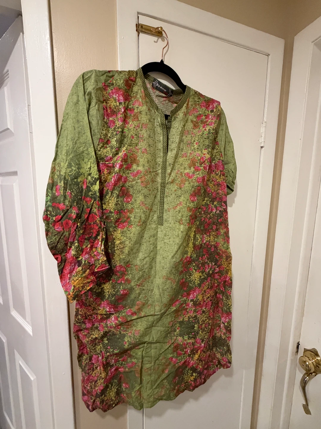 G-Woman Green Floral kurta