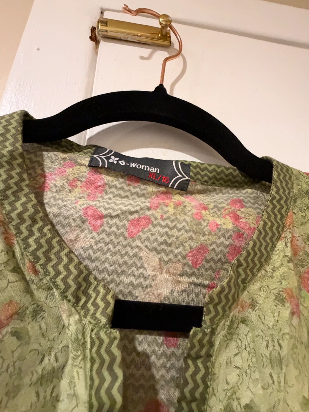G-Woman Green Floral kurta - photo 2