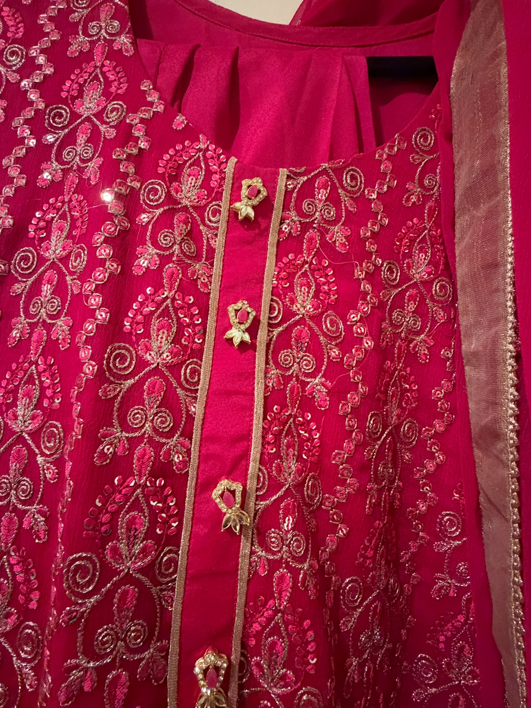 Pink Embroidered 3 pc shalwar kameez NEW - photo 2