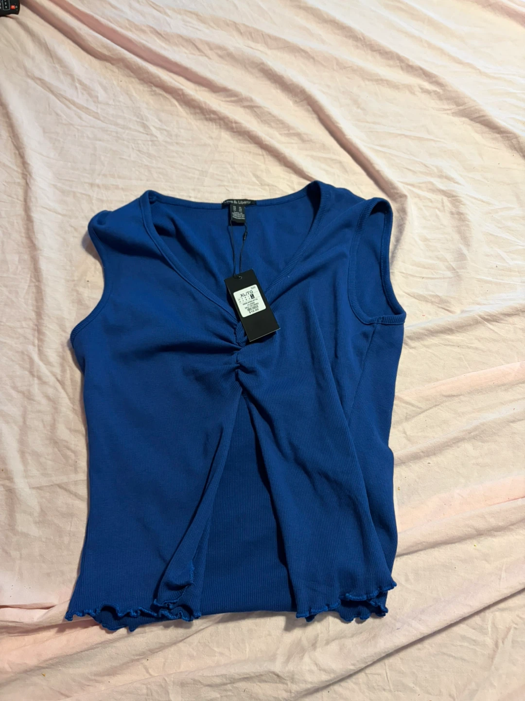 Love & Liberty Blue Ribbed Top