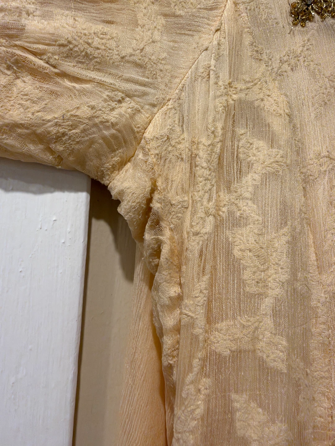 Beige Embroidered Long 3 pc shalwar kameez - photo 3