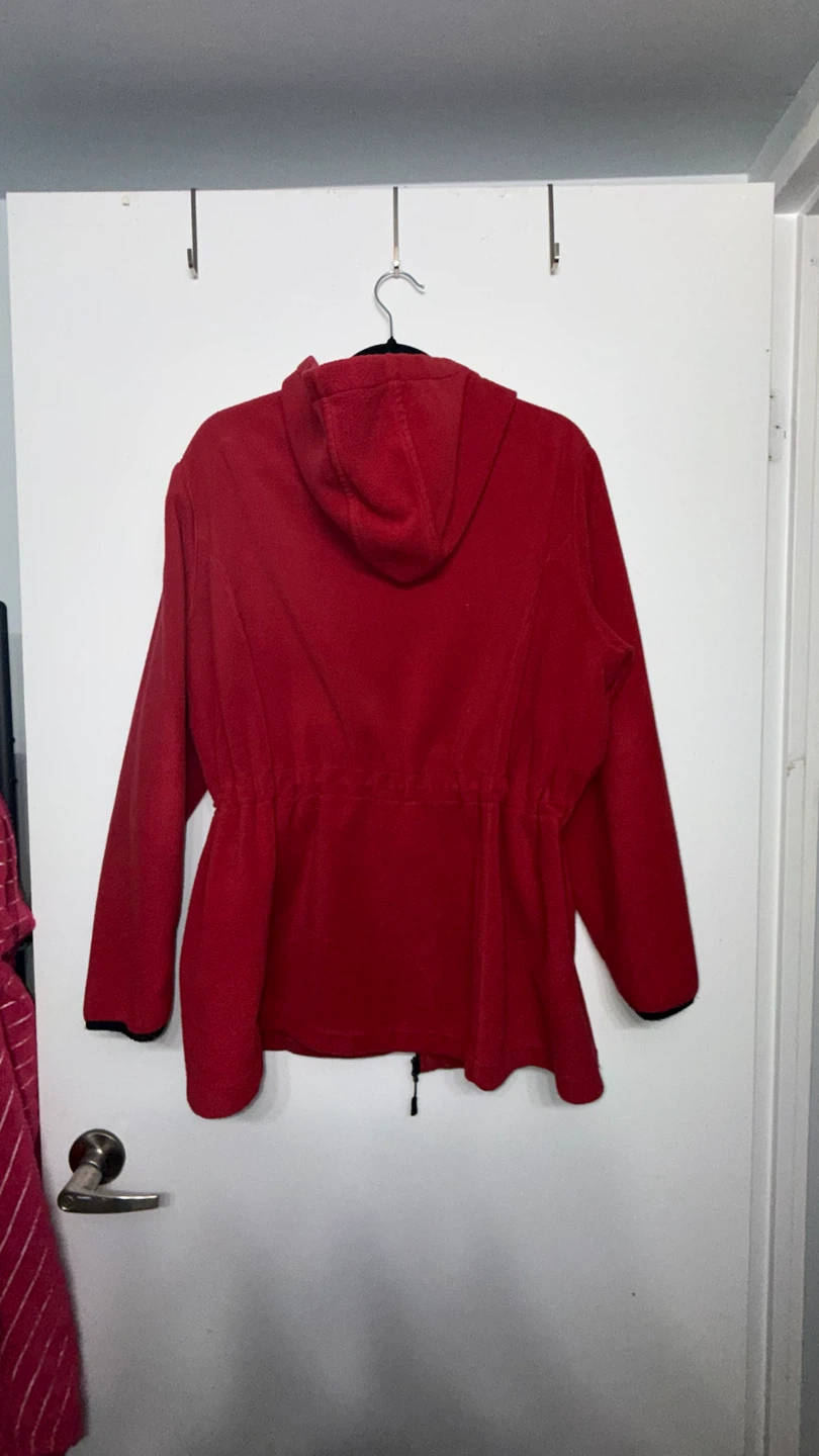 Lands' End Red Fleece Hoodie Jacket - photo 3
