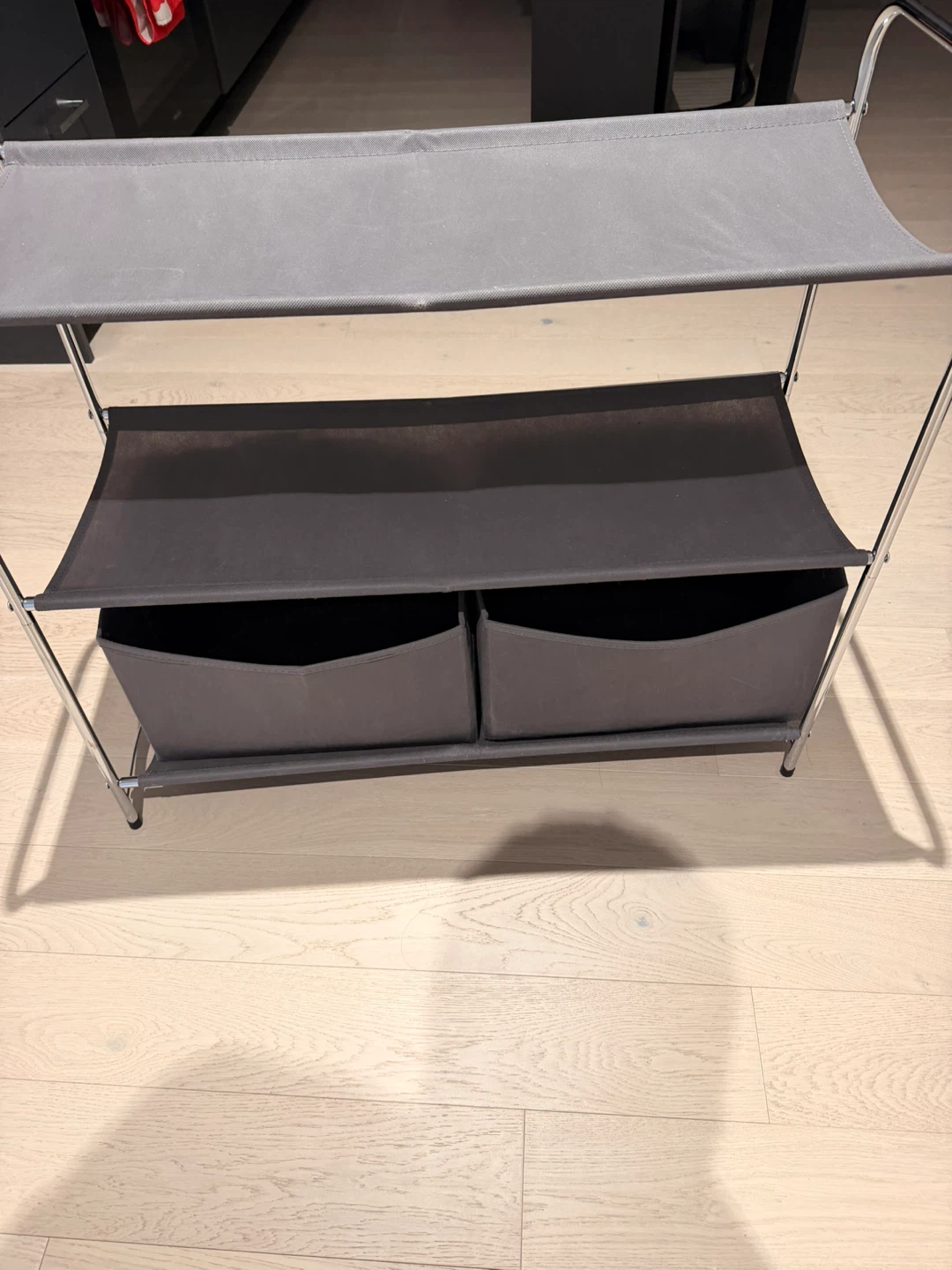 Two-Tier Storage Shelf with Fabric Bins - photo 2