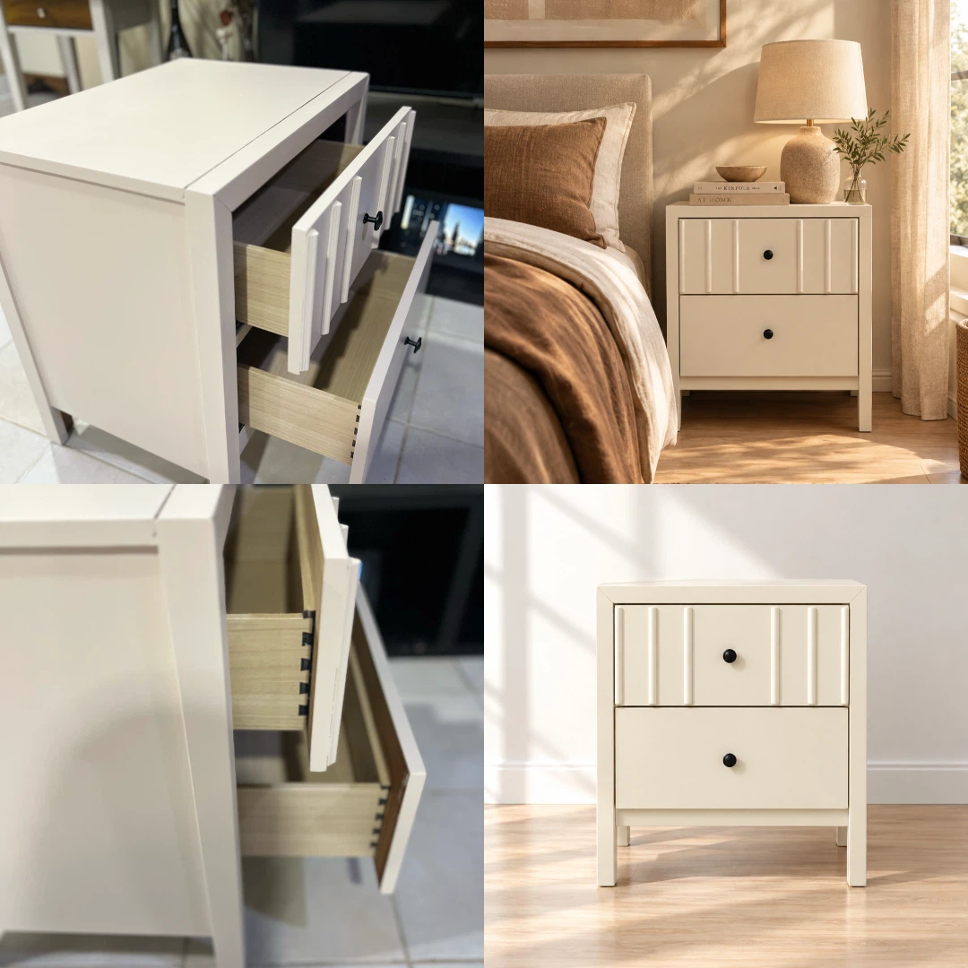 Neutral colour Two-Drawer Nightstand