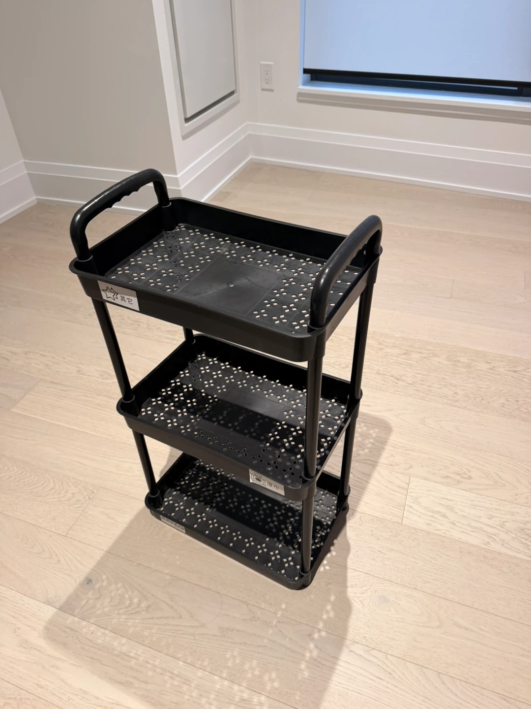 3-Tier Black Storage Utility Cart