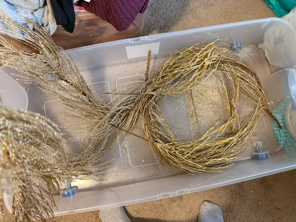 Set of 4 gold glitter decorative branches - photo 3