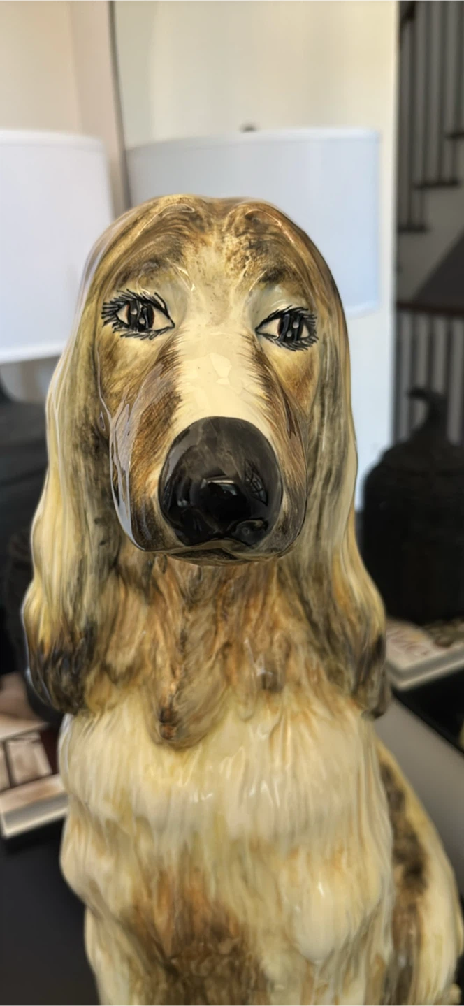 Vintage Ceramic Afghan Hound Statue - photo 3