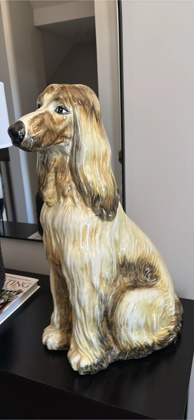 Vintage Ceramic Afghan Hound Statue - photo 4