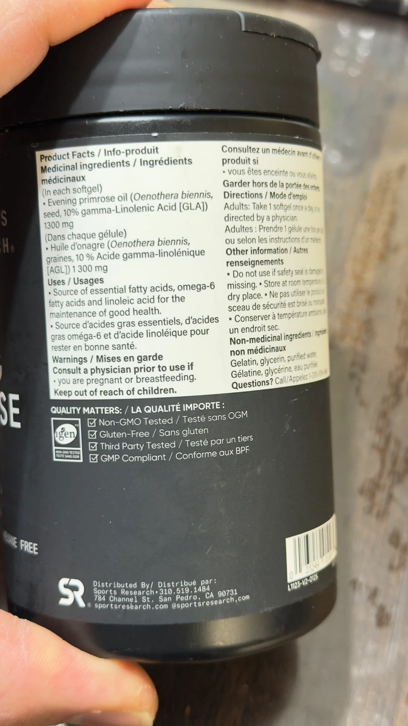 Sports Research Evening Primrose Oil 120 Softgels - photo 2
