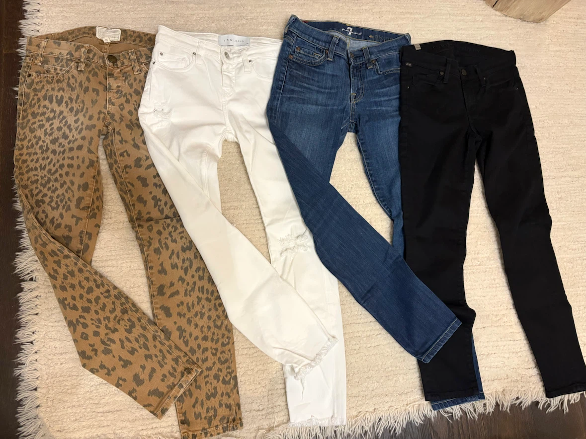 4 Designer Skinny Jeans for $120! Size 24 - retail $300 EACH!