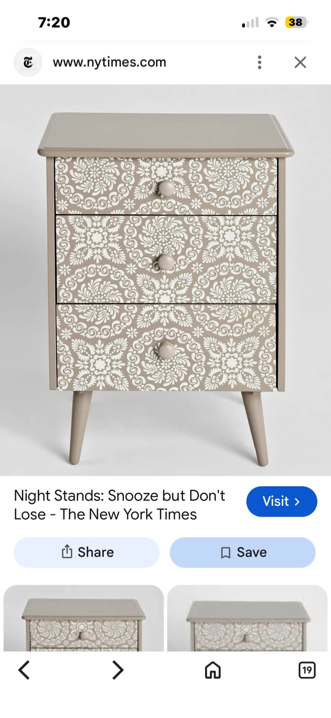 Set of Two Patterned Bedside Tables - photo 4