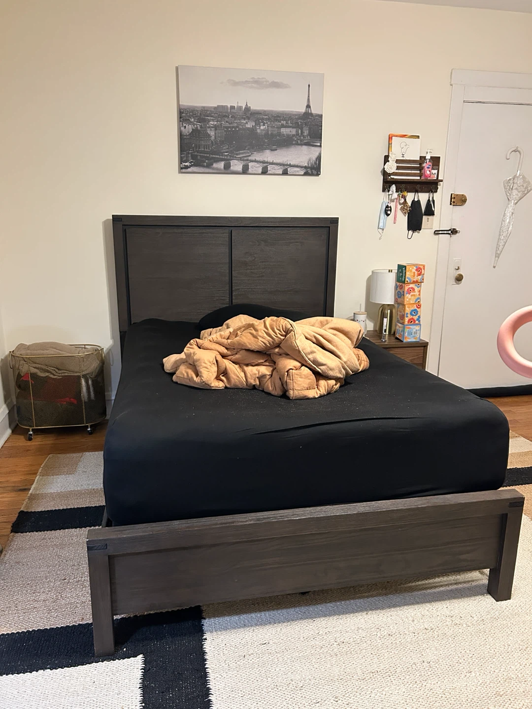 Full Size Dark Wood Bed Frame - photo 2