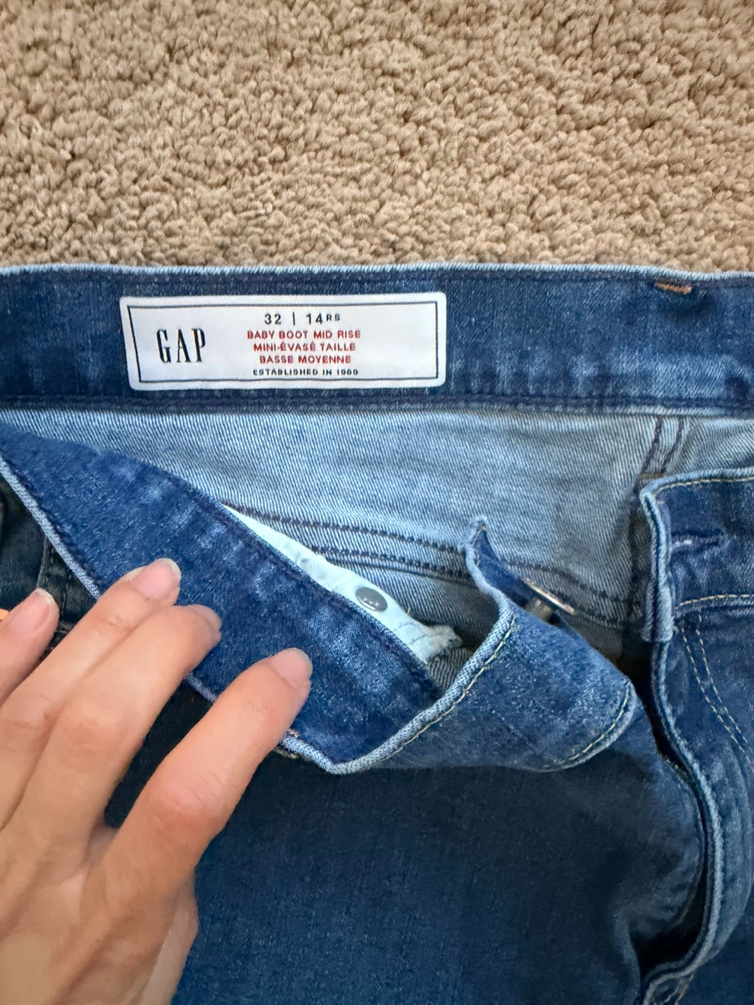 GAP Baby Boot Mid Rise Jeans size 14 - photo 2