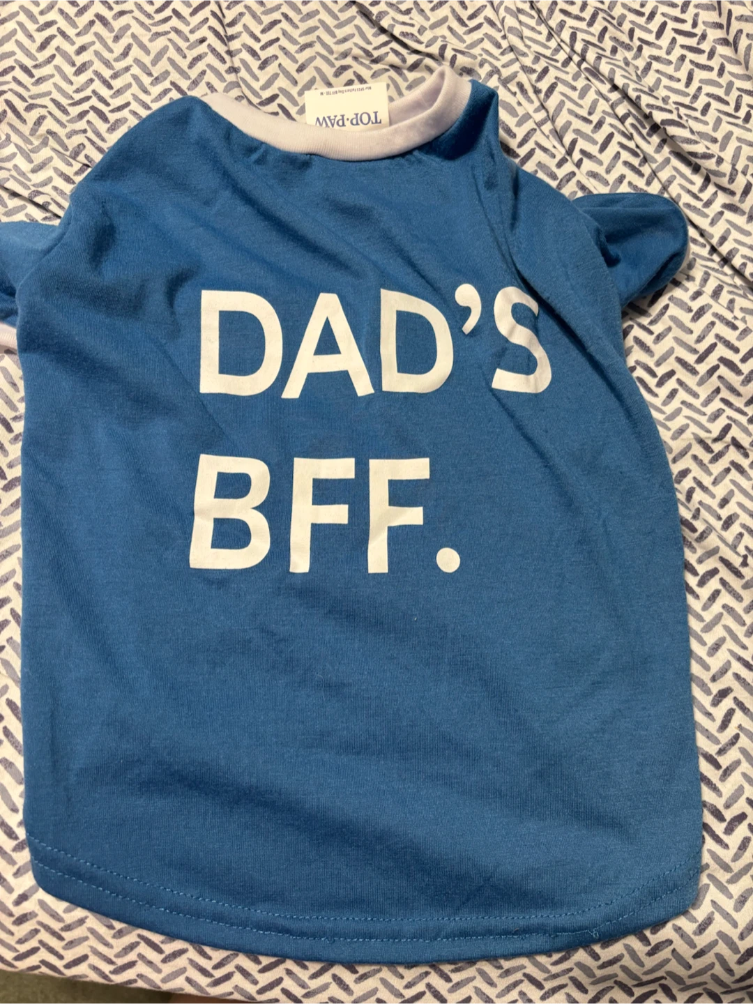 Top Paw Dad's BFF Dog T-Shirt Blue Medium