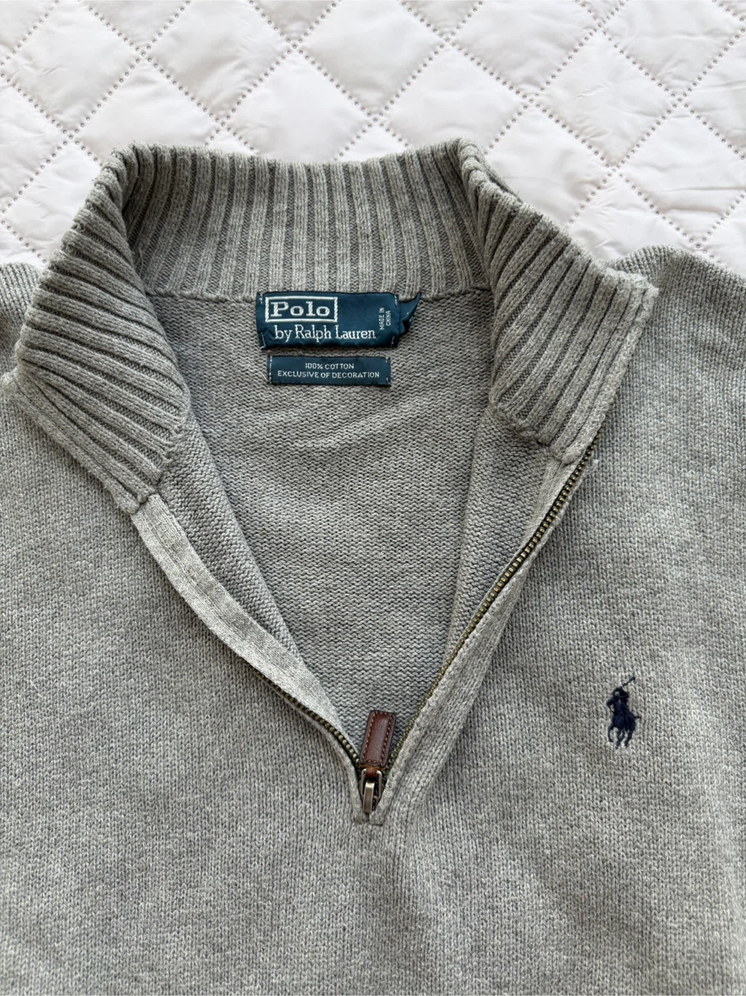 Polo Ralph Lauren grey half-zip sweater