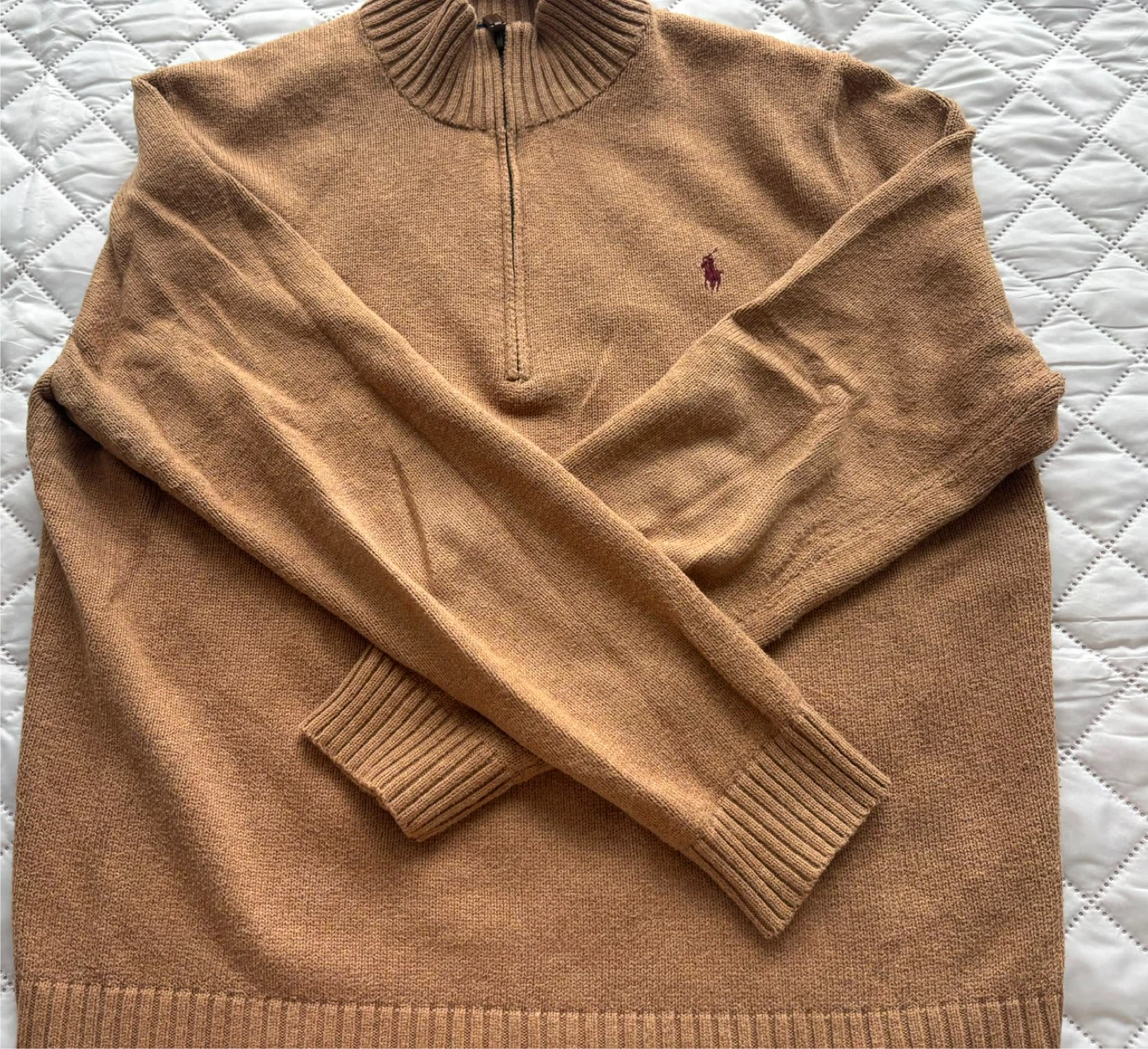 Polo Ralph Lauren Quarter-Zip Tan Sweater
