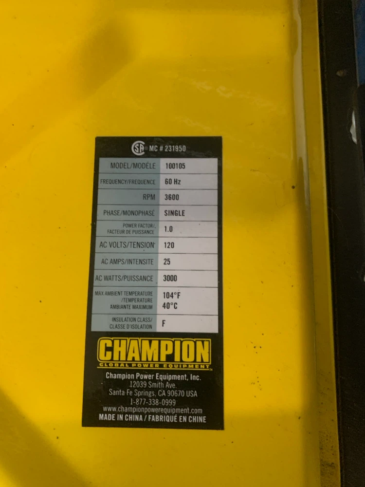 Champion 4000/3000 Watt Portable Generator - photo 4