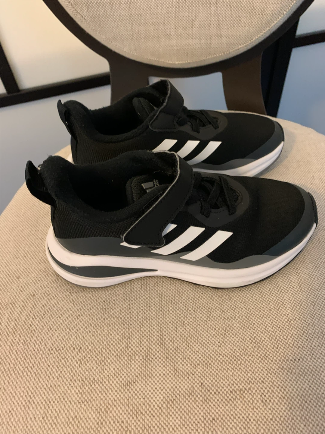 Adidas Kids Running Shoes Black and White - photo 2
