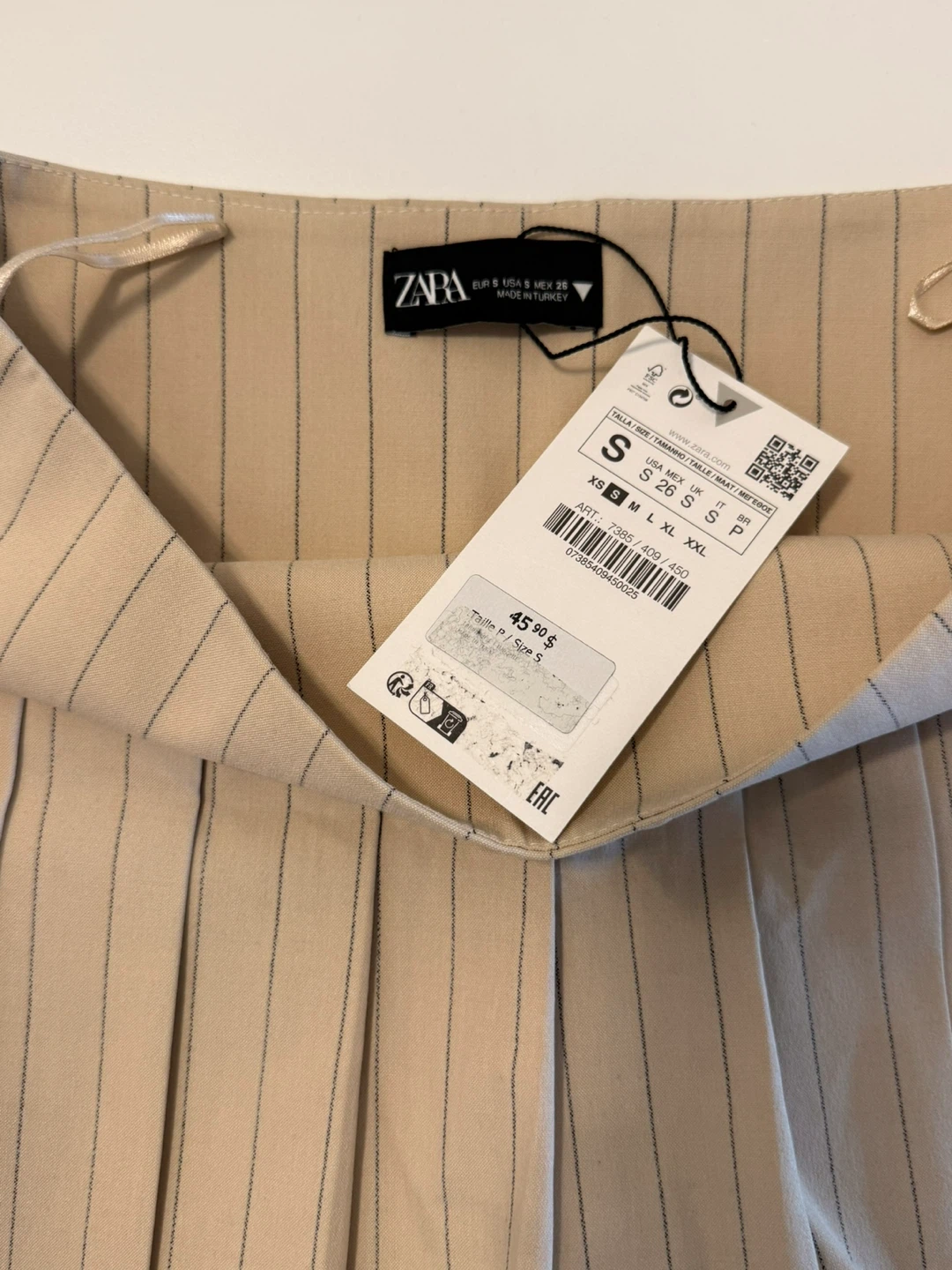 Zara Pinstripe Pleated Mini Skirt - photo 2