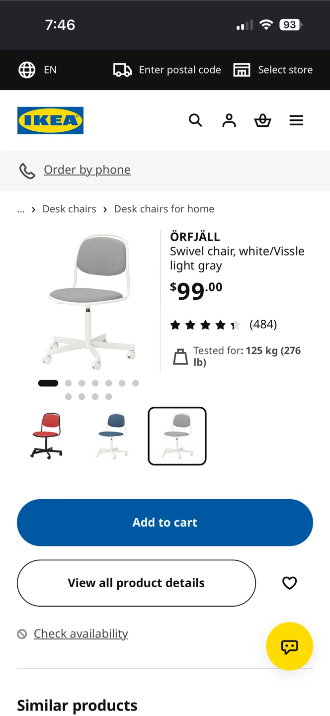 IKEA ÖRFJÄLL Swivel Chair