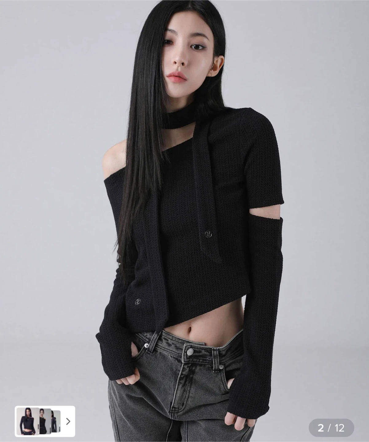Bonnie Off-shoulder Scarf T-shirt - 5COL