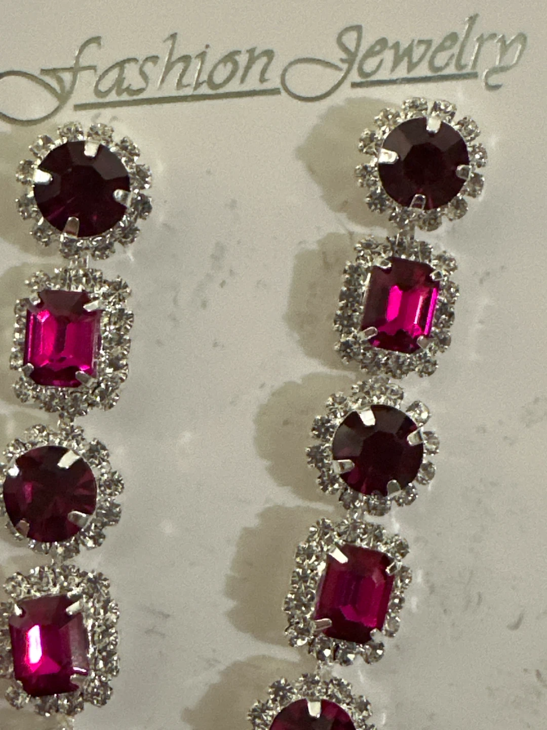 Pink Gemstone Dangle Earrings - photo 2