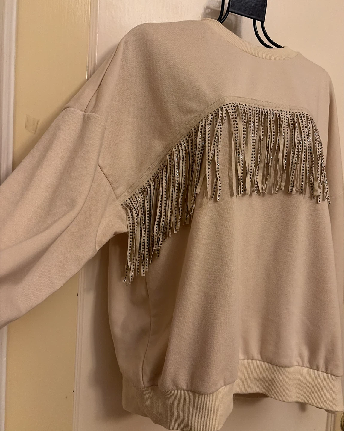 Vero Moda Beige Fringe Sweatshirt - photo 3