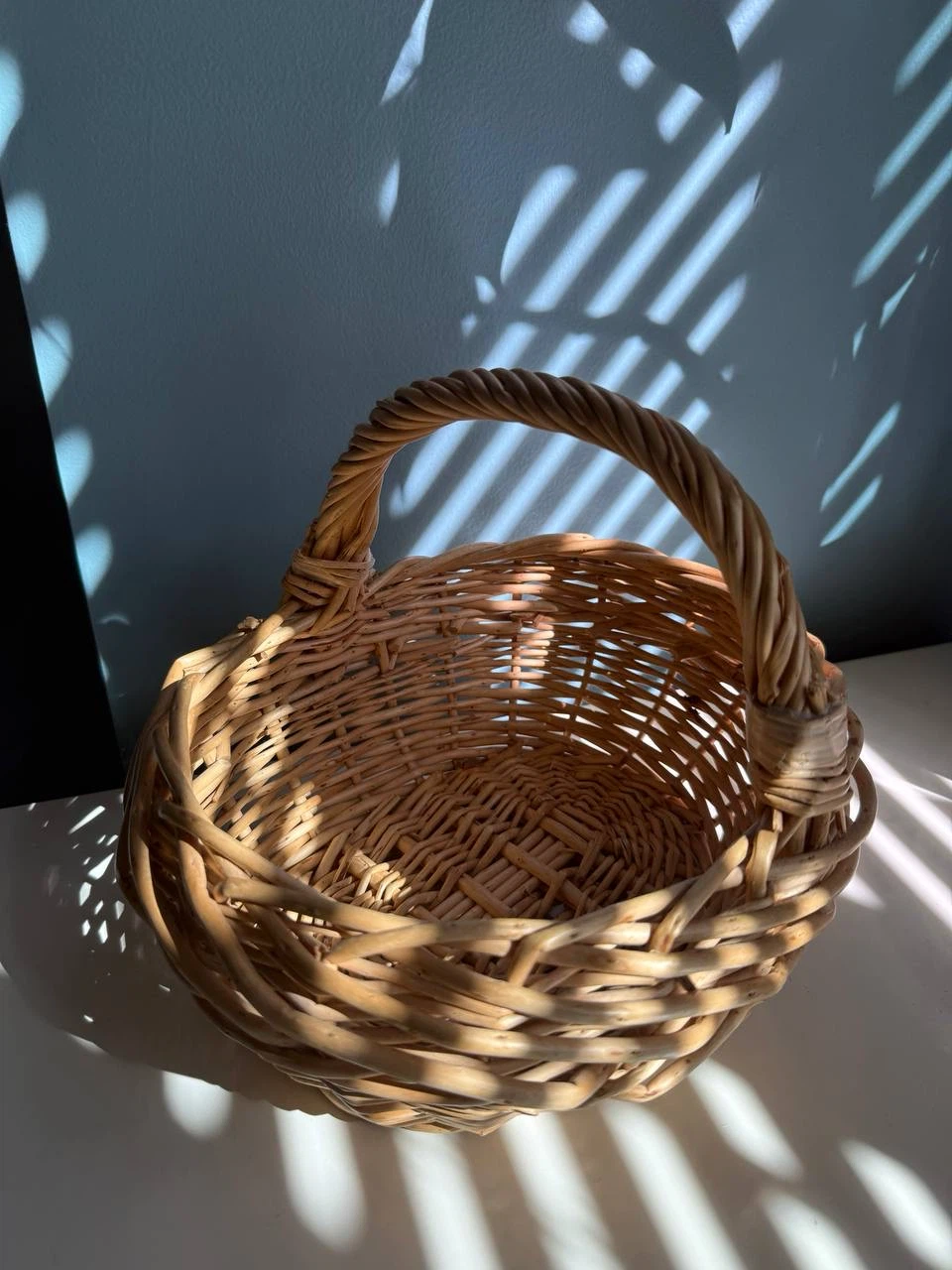 Small Woven Wicker Basket with Handle
