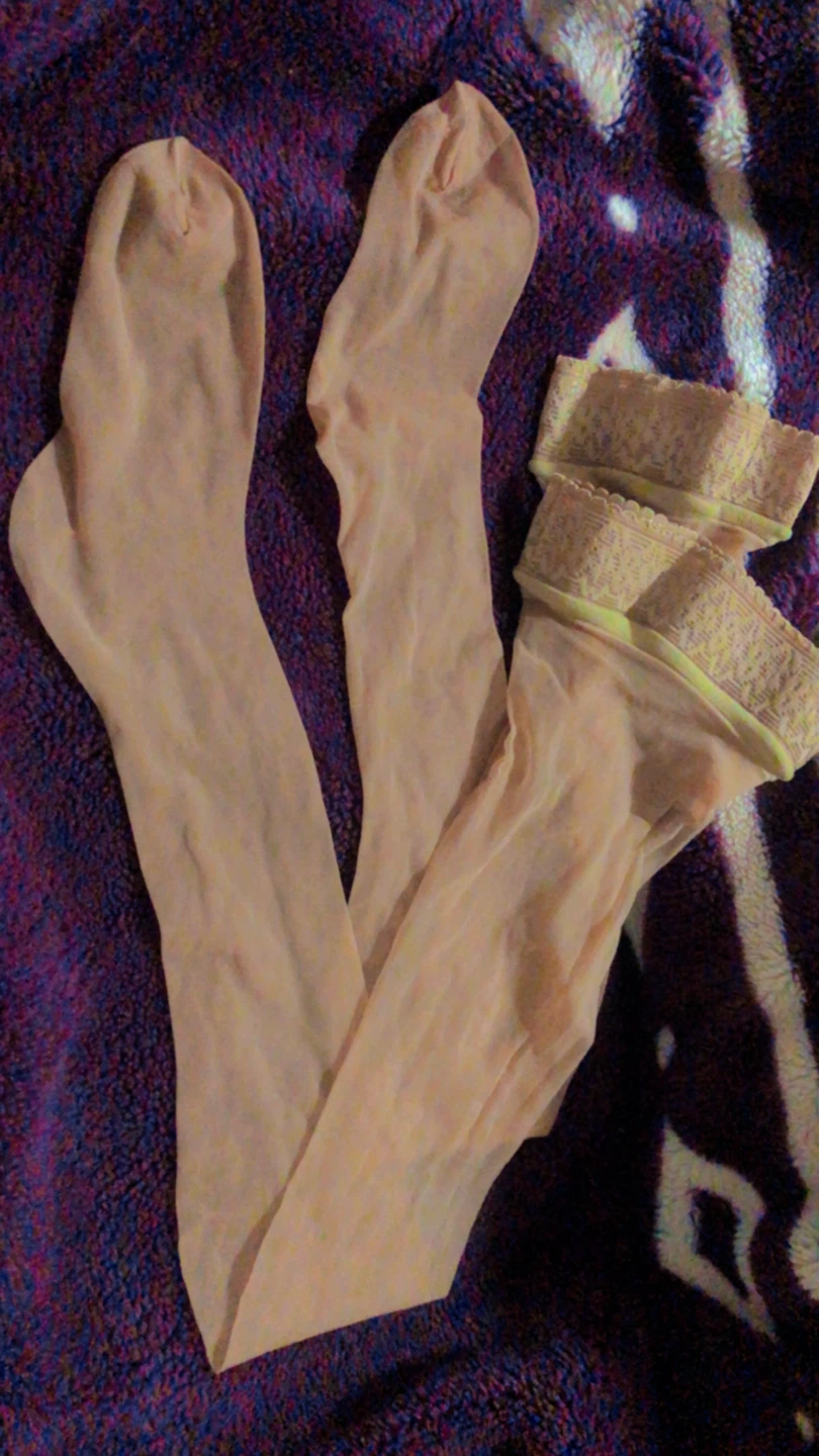 Nude Lace-Top Stay-Up Stockings - photo 2