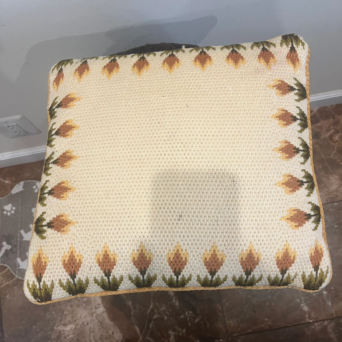 Floral Embroidered Accent Pillow