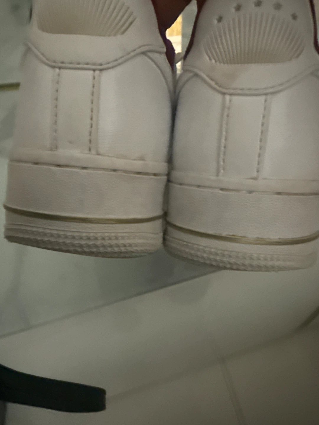 Nike Air Force 1 White Maroon Sneakers - photo 4