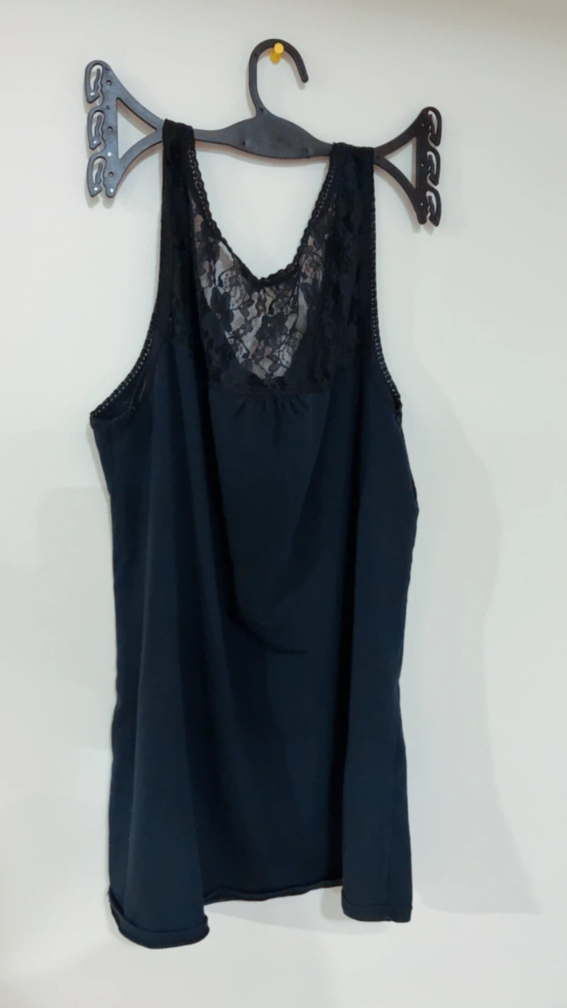 Shyla Black Lace Detail Tank Top