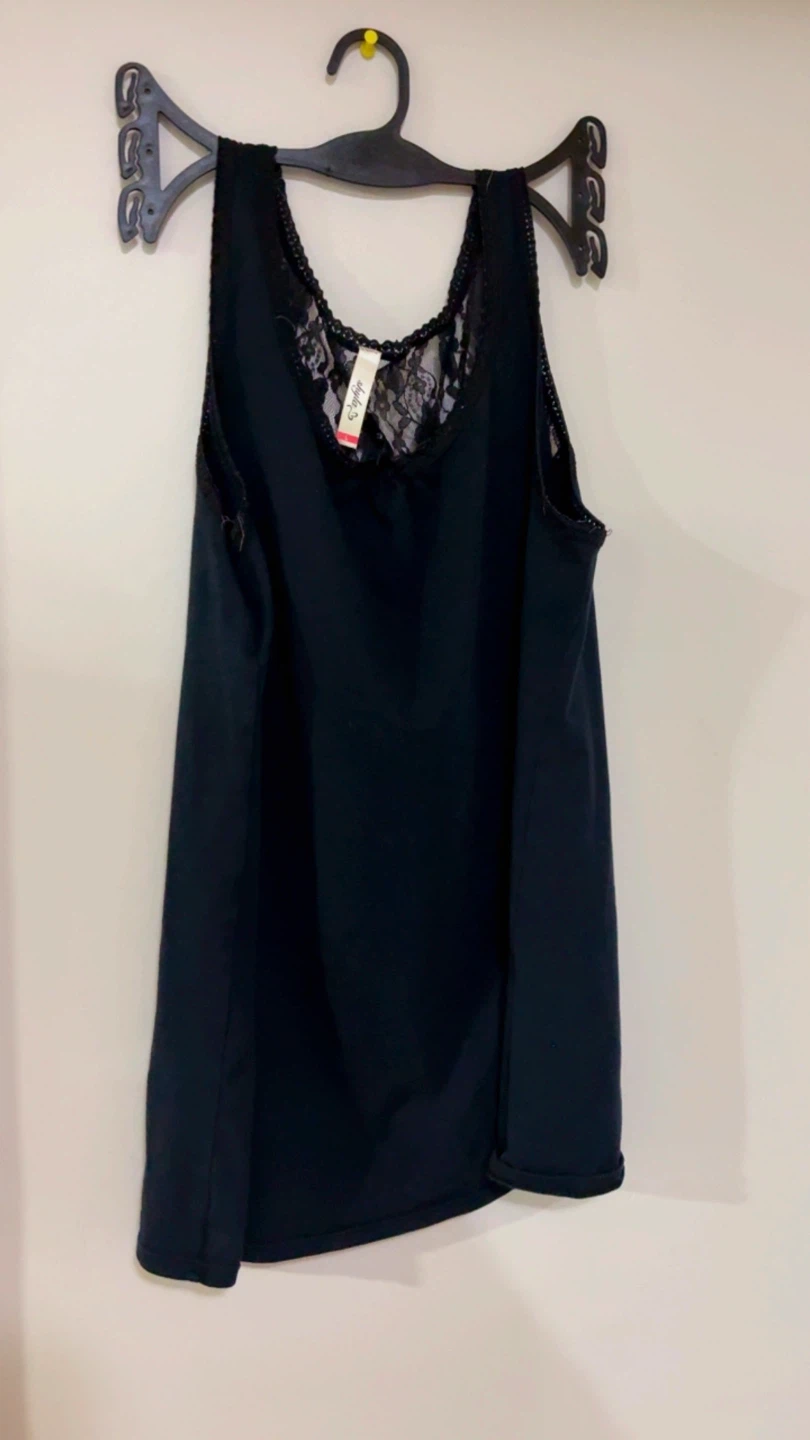 Shyla Black Lace Detail Tank Top - photo 3