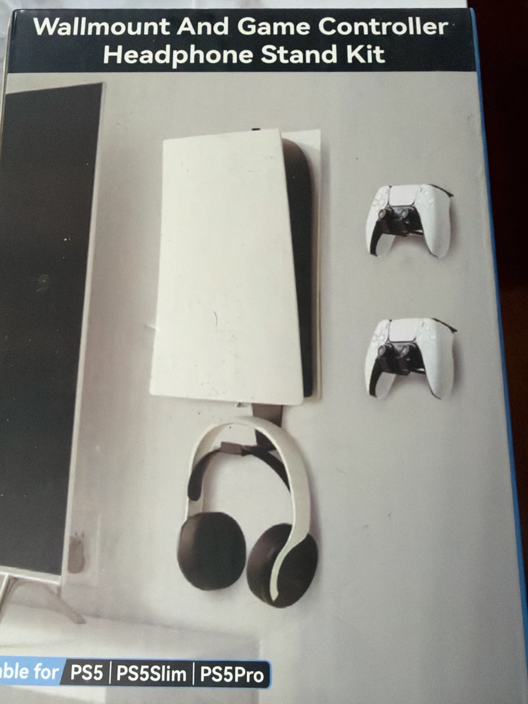 PS5 Wall Mount and Controller Headphone Stand Kit