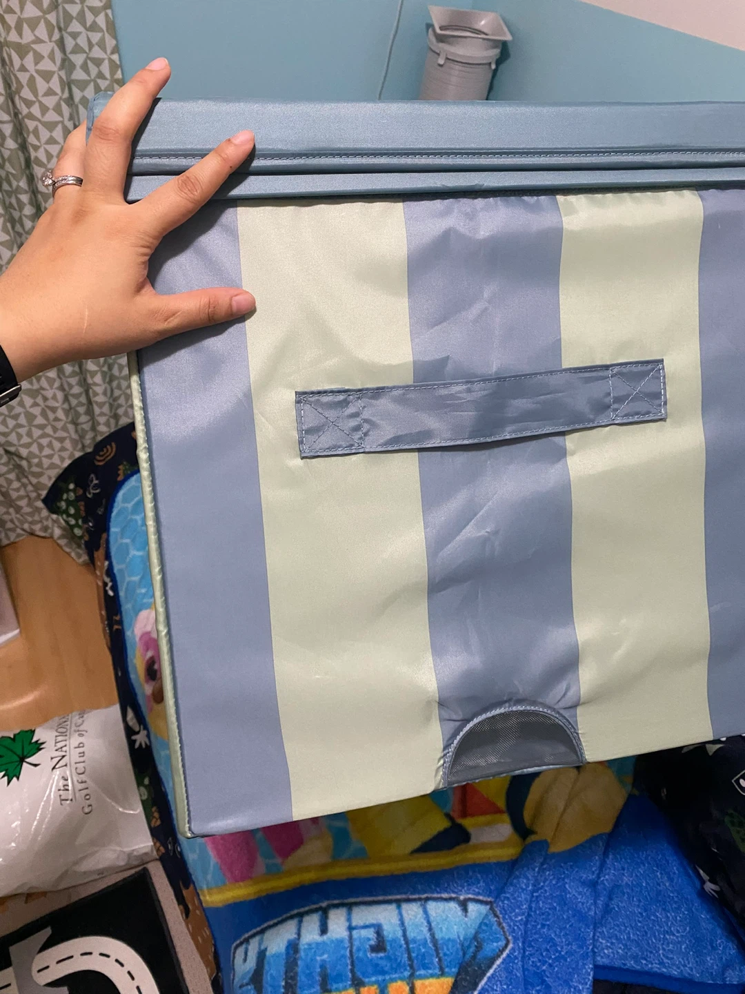 IKEA JÄTTEBJÖRN Toy Storage Box with Lid – Blue/Green - photo 2