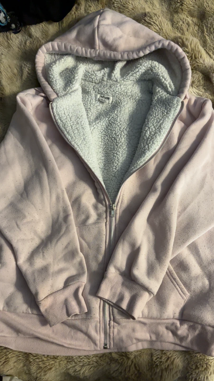 Refuge Athletics Pink Sherpa-Lined Hoodie