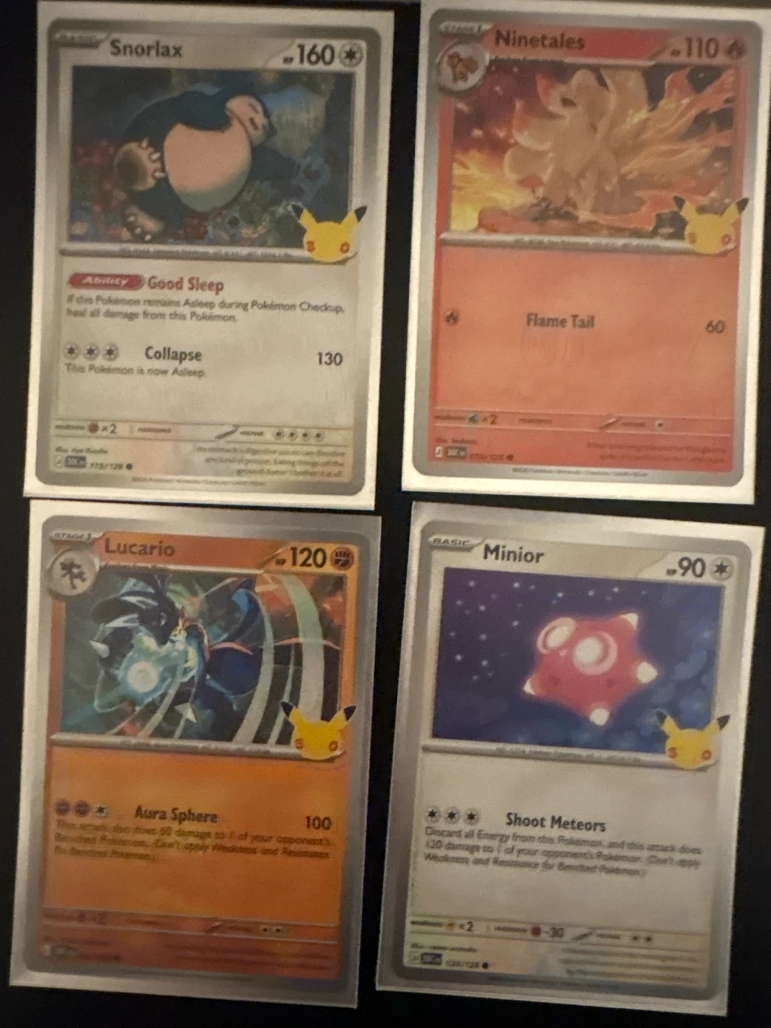 Set of 8 Pokemon 30th Anniversary Celebration Cards