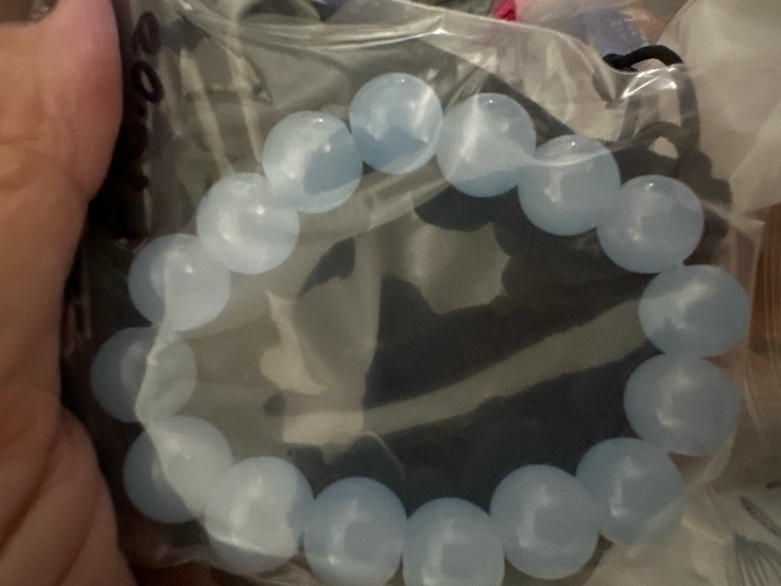 Light Blue Gemstone Bead Bracelet - photo 3
